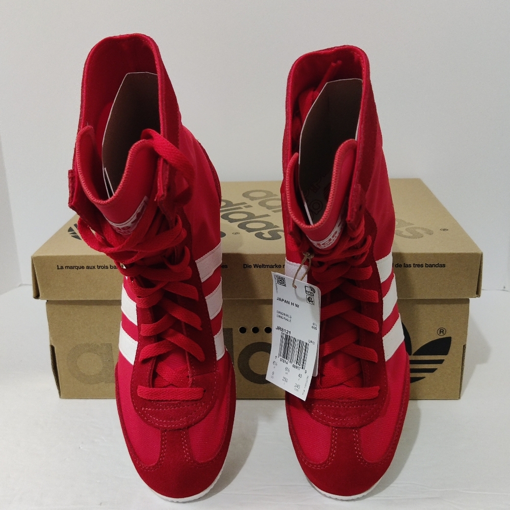 Women's - Adidas Japan High Red White Sneakers JR8121 New In Box - Picture 4 of 12